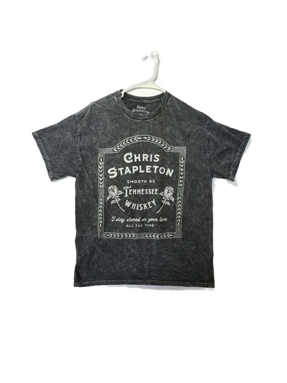 Chris Stapleton Smooth As Tennessee Whiskey Acid Wash Graphic T-Shirt L
